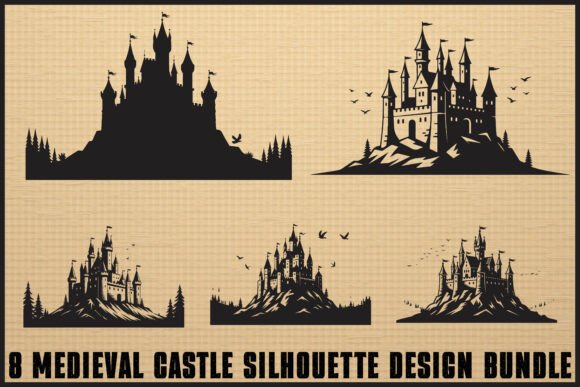 Download Medieval Castle Silhouette Bundle - Silhouette bundle Collection